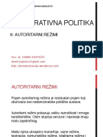 Komparativna Politika: 6: Autoritarni Režimi