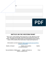 Western Front Timeline