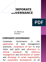 Corporate Governance: Dr. Mridula Mishra