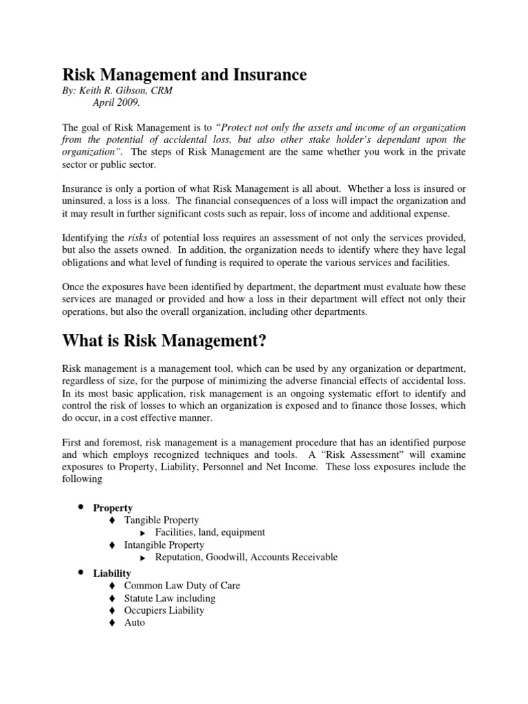 RM and Insurance | PDF | Risk | Risk Management