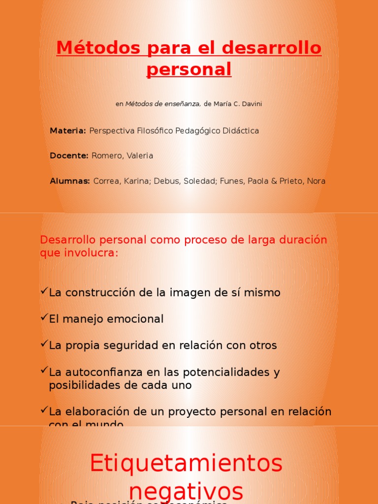 Métodos para El Desarrollo Personal | PDF | Desarrollo personal ...