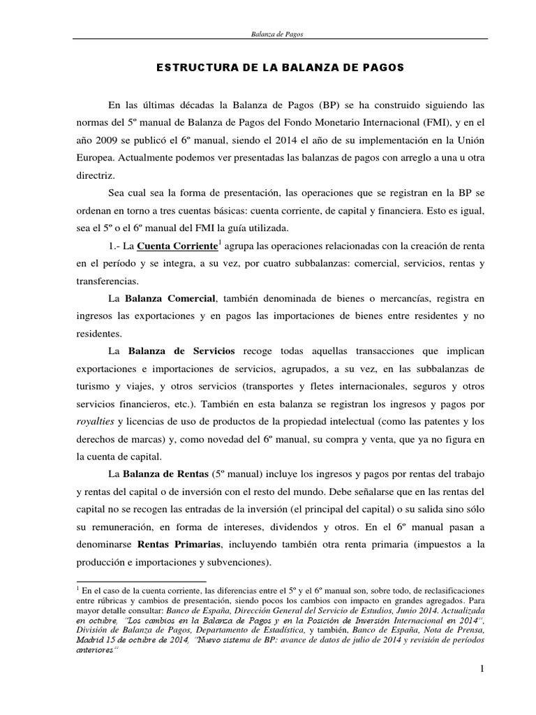 Estructura de la Balanza de Pagos | PDF | Balance de pagos | Business
