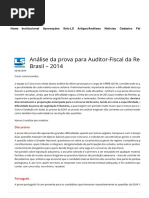 Análise Da Prova Para Auditor-Fiscal Da Receita Federal Do Brasil – 2014