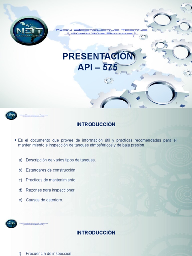 Presentación API 575 | PDF | Corrosión | Tanques