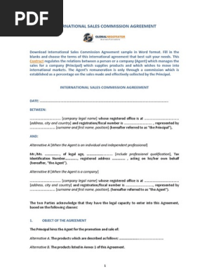 International Sales Commission Agreement Template
