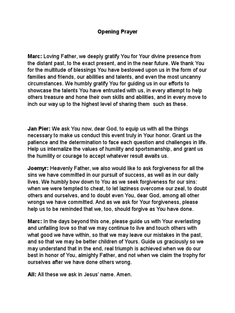 Opening Prayer PDF