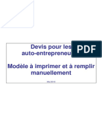 Modèle Devis Auto-entrepreneur maroc