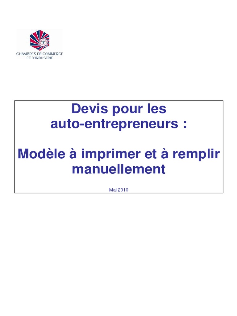 Modele Devis Auto Entrepreneur Maroc Pdf