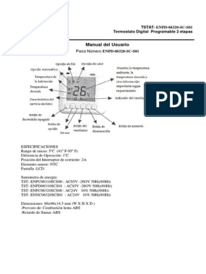 Manual Termostato Carrier | PDF Caldera | Termostato