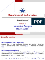 Department of Mathematics: Numerical Analysis