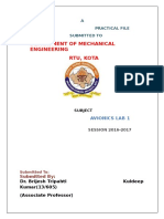 Department of Mechanical Engineering Rtu, Kota: A Practical File Submitted To