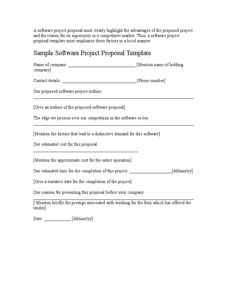 Software Project Proposal Template | PDF | Business