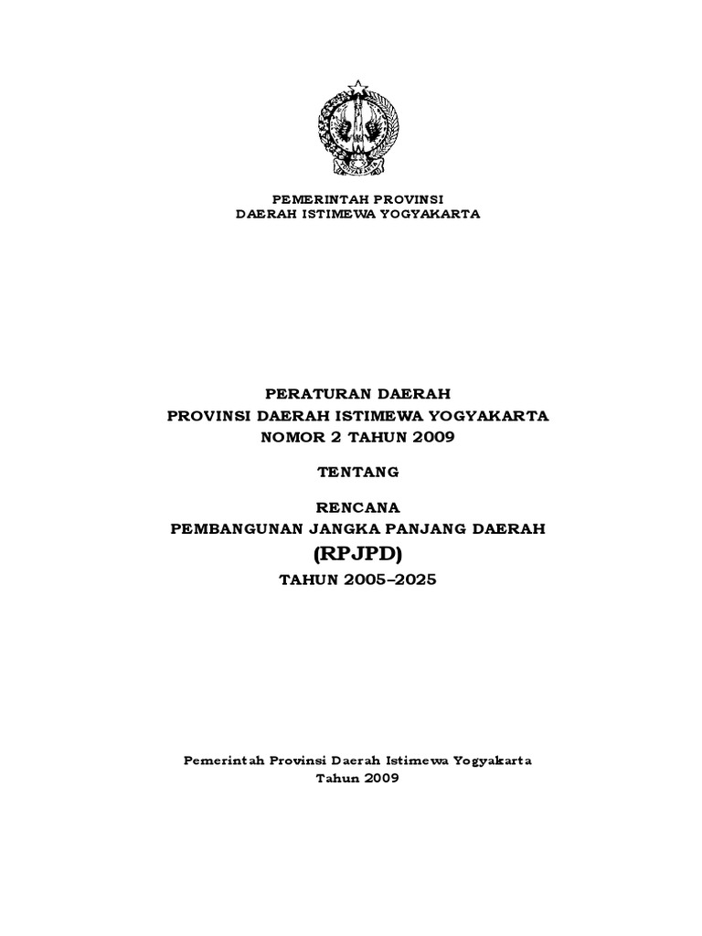 RPJPD Diy 2005-2025 | PDF | Pengelolaan Keuangan & Uang