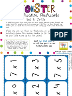 Multiplication Flash Cards 7 12