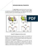 CONFIGURACIONES DEL TRANSISTOR Investigacion