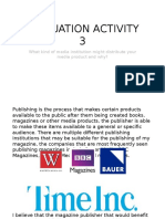 Evaluation Activity 3: What Kind of Media Institution Might Distribute Your Media Product and Why?