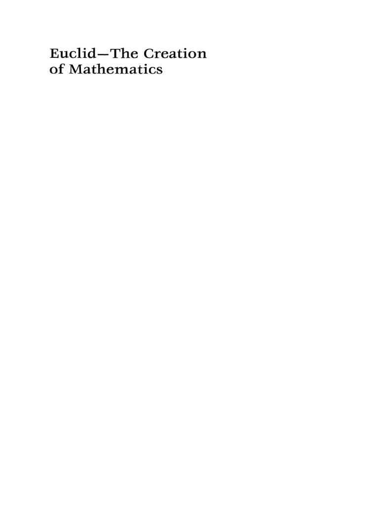 Benno Artmann Euclid The Creation Of Mathematics Euclidean