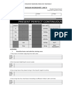 Present Perfect Continuous: English Worksheet: Unit 8