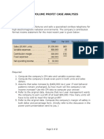 Cost Volume Profit Case Analysis: Required