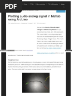 Plotting Audio Analog Signal in Matlab Using Arduino