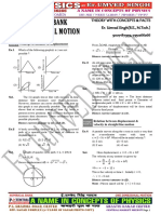 Numerical Bank for NEET & IIT (MAINS) 2018 One Dimensional  Motion Designed by Er. UMVED SINGH YADAV