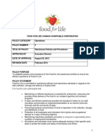 Operational Policy 3 Warehouse Policies Procedures