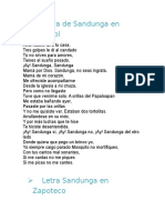 Letra de Sandunga en Español