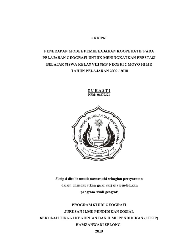 Judul Skripsi Geografi Fisik Doc Pejuang Skripsi