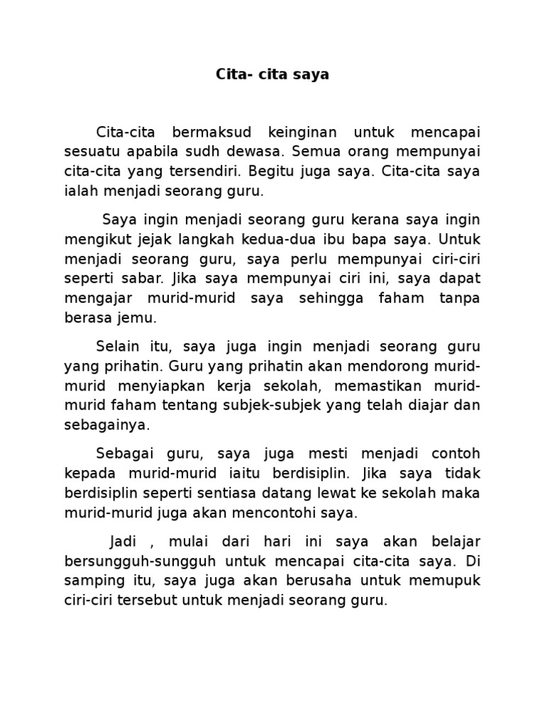 Cita-Cita Saya | PDF