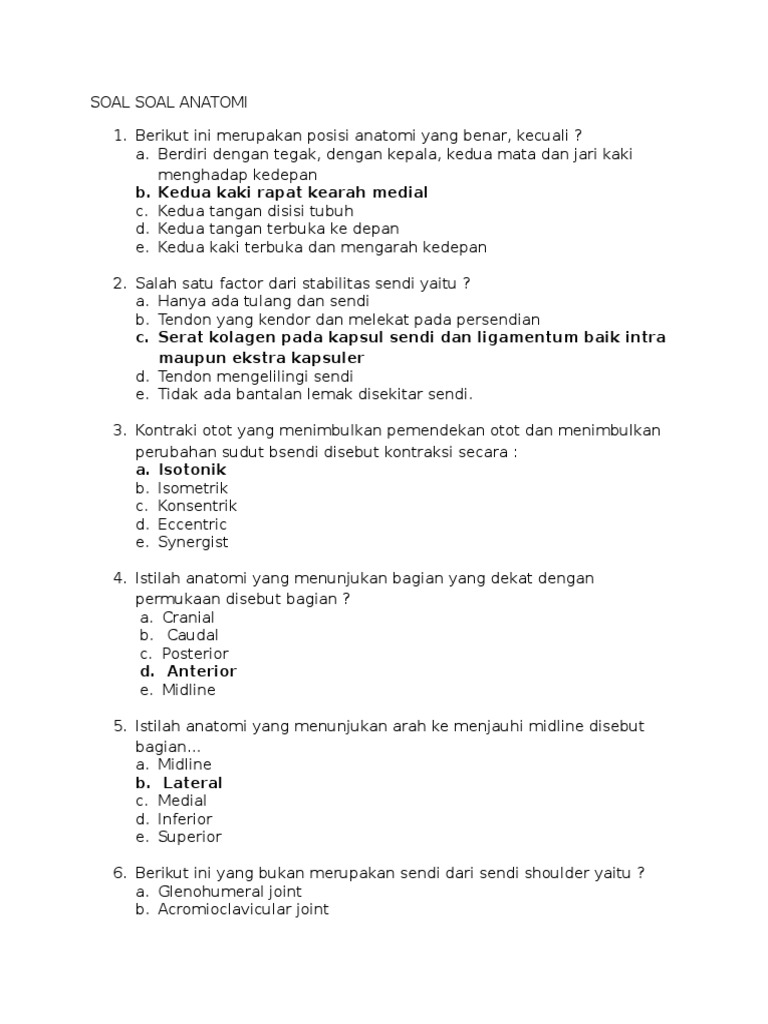 Soal Anatomi