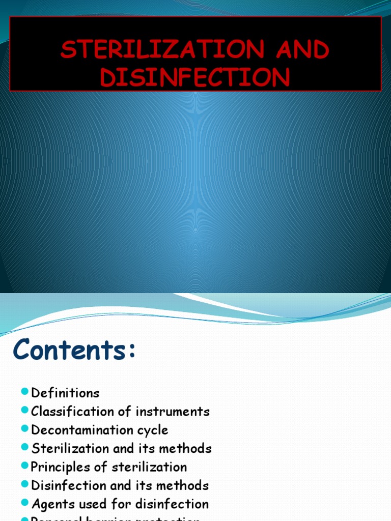 Sterilization and Disinfection Methods | PDF | Sterilization ...