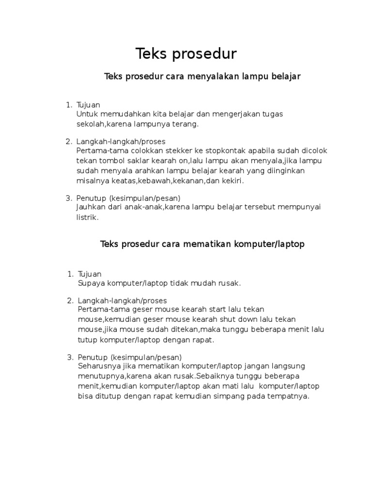 Teks Prosedur Cara Menggunakan Kipas Angin - Terkait Teks