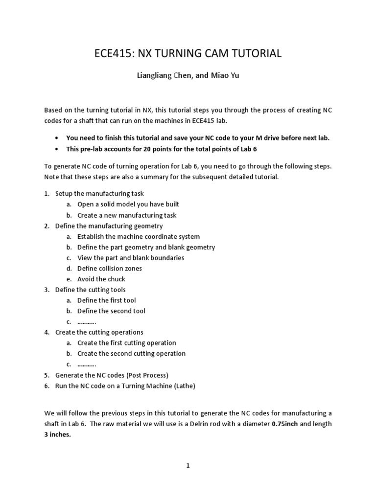 NX Cam - TURNING - Tutorial PDF | PDF | Cartesian Coordinate System ...