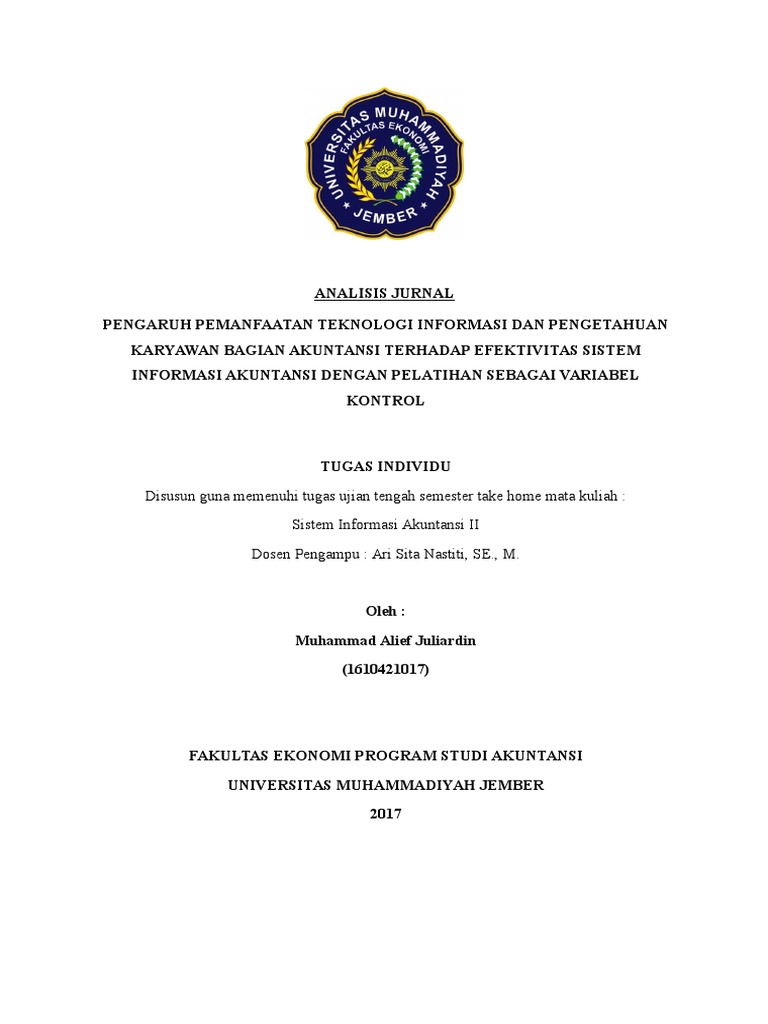 Penelitian Terdahulu Analisis Sistem Informasi Akuntansi 2017
