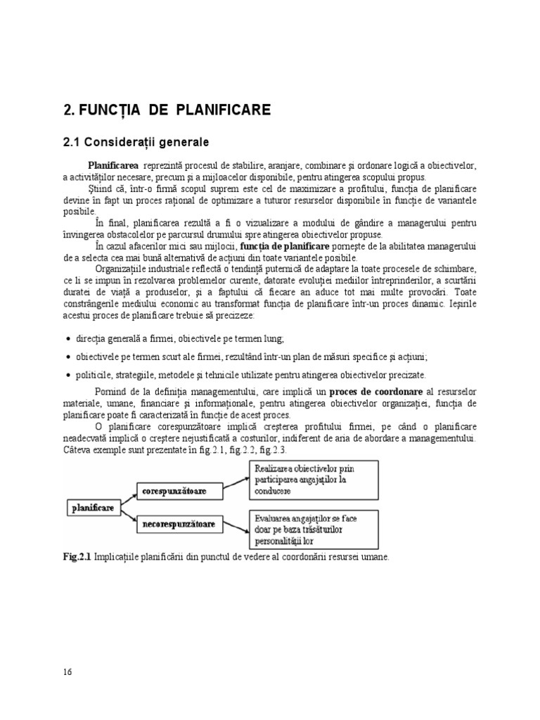 Functia de Planificare Cap2 PDF | PDF