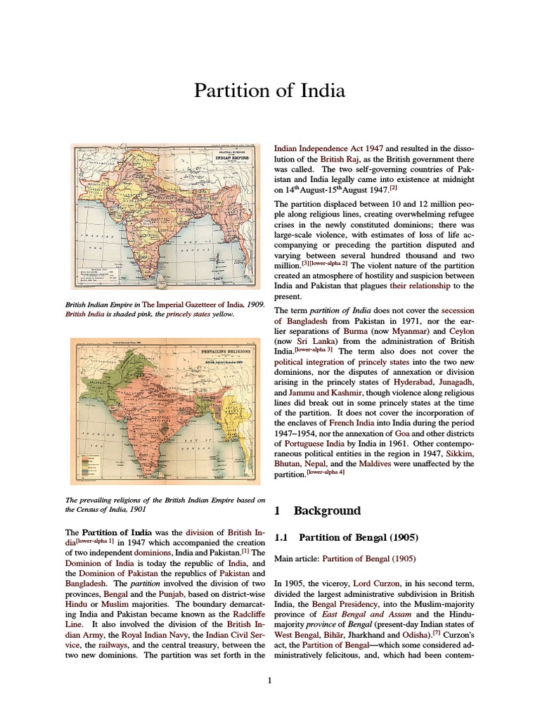 Partition of India. Tale of East Bengal Refugees | PDF | Partition Of ...