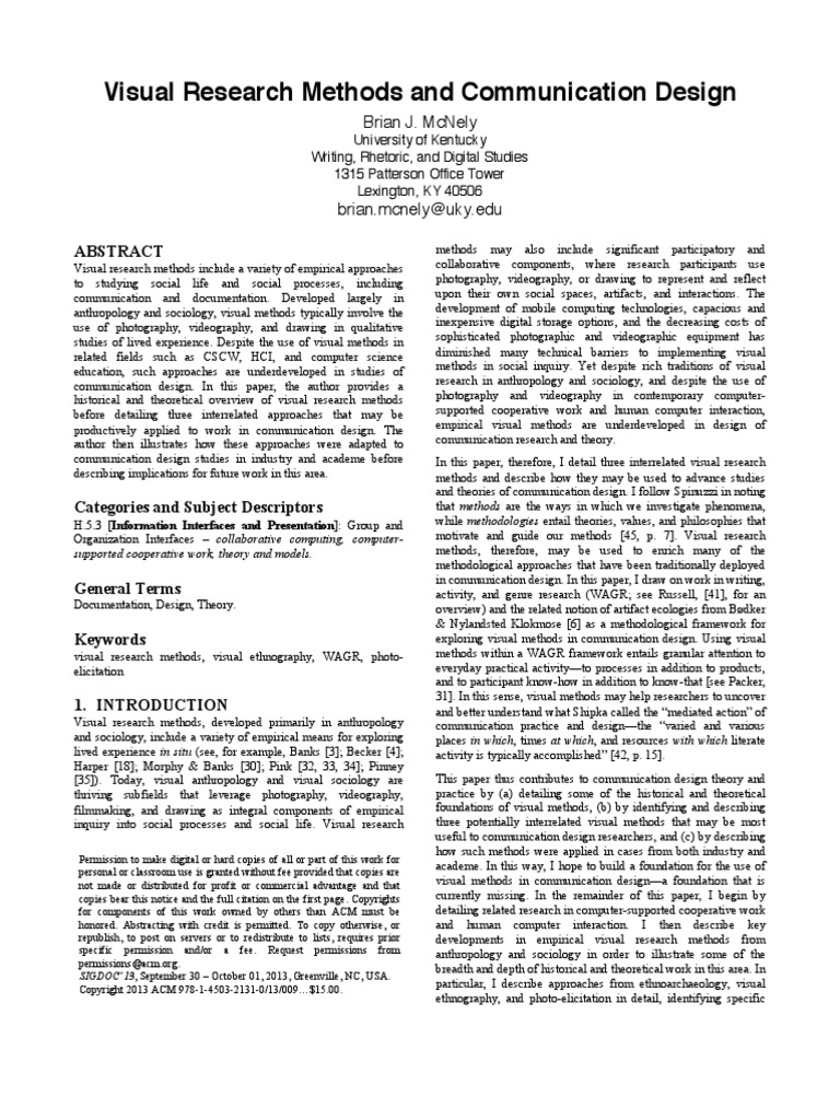 Visual Research Methods and Communication Design PDF | PDF | Computers ...