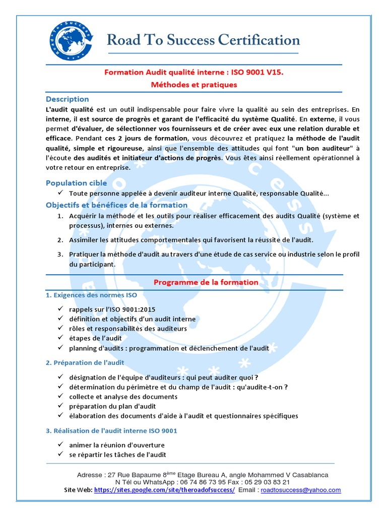 Comment devenir auditeur qualite