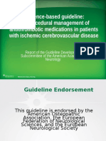 Evidence-Based Guideline: Periprocedural Management of Antithrombotic Medications in Patients With Ischemic Cerebrovascular Disease