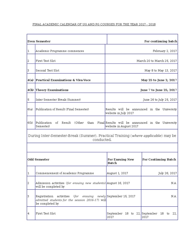 Academic Calendar Makaut PDF