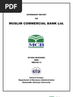 Internship Report on MCB Bank