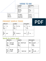 VERB CHART Be - Present Simple - Have Got