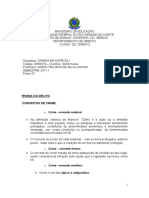 Teoria Geral Do Delito. Elementos, Pressupostos e Classificação Dos Delitos