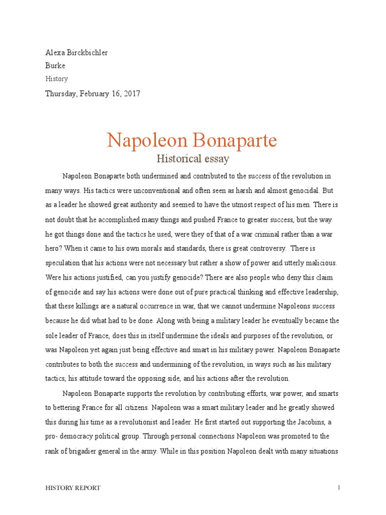 napoleon bonaparte biography essay