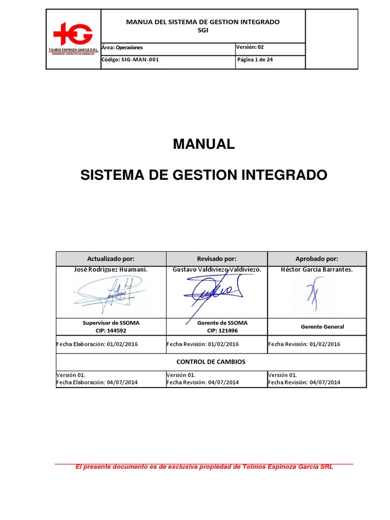 Manual del Sistema de Gestión Integrado SGI | PDF | Recursos humanos ...