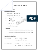 The Direction of Qibla Handout PDF