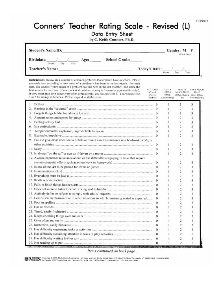 connors-teacher-rating-scale