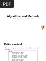 Algorithms and Methods: CS 111: Computer Science For Scientists