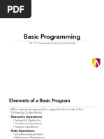 Basic Programming: CS 111: Computer Science For Scientists