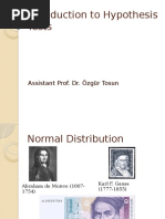 Introduction To Hypothesis Tests: Assistant Prof. Dr. Özgür Tosun